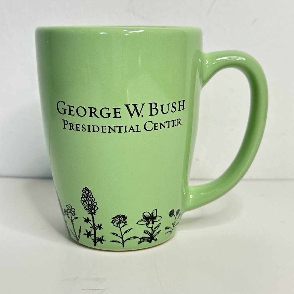 George W. Bush Presidential Center Green Mug With Laura Bush Signature